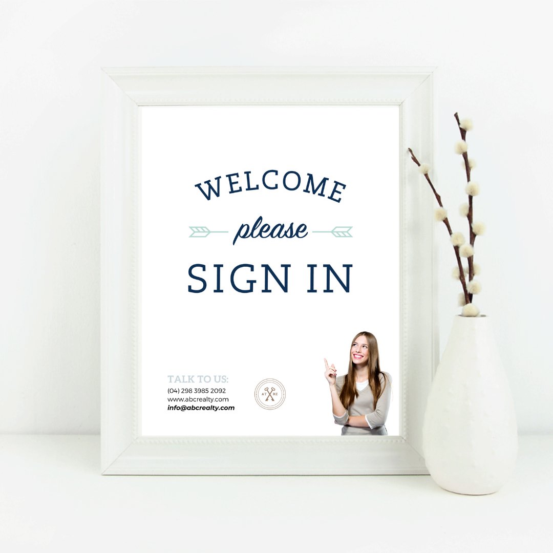 Sign In Sign No.2 - Canva Editable Template - All Things Real Estate