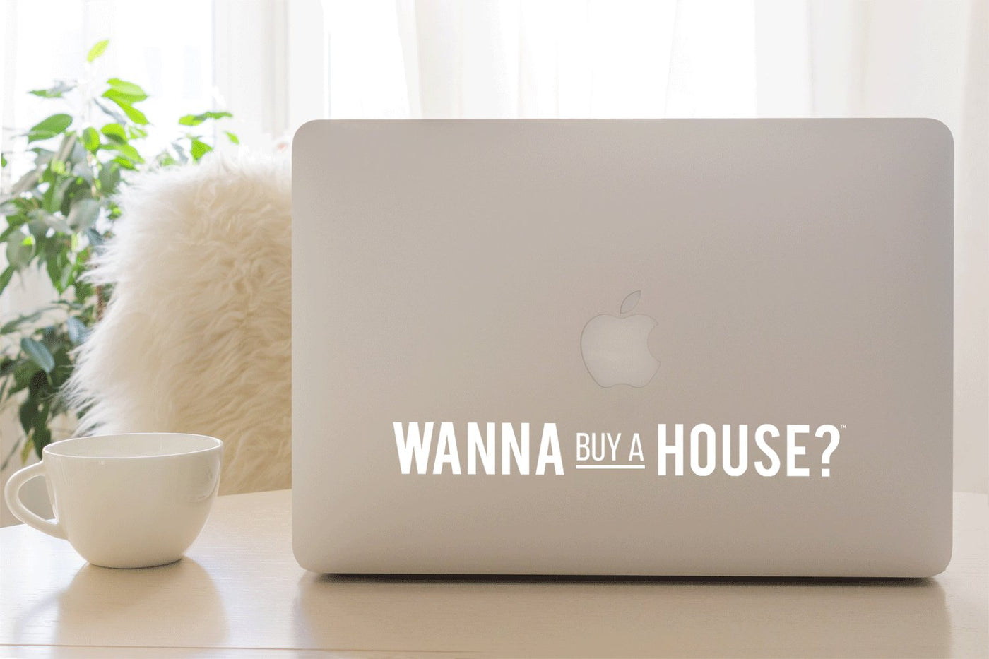 Wanna Buy a House?™ - White Vinyl Transfer Decal 9" - All Things Real Estate