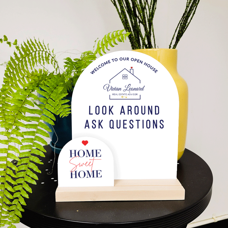 Custom Welcome Sign Set - Arch OR House Shaped