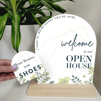 Arched Welcome Open House Sign - Kit No.1 - Botanical