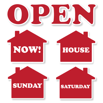 Open House Letters - Yard Sign- Red