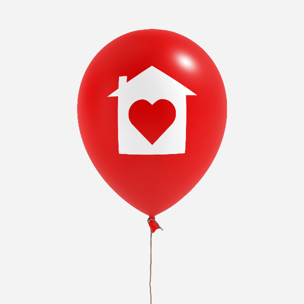 Balloons - House Heart - Red from All Things Real Estate Store