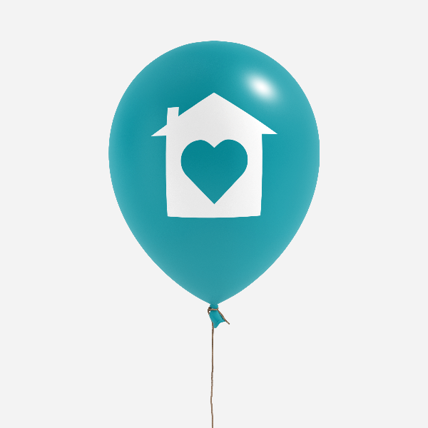 Balloons - House Heart - Teal from All Things Real Estate Store