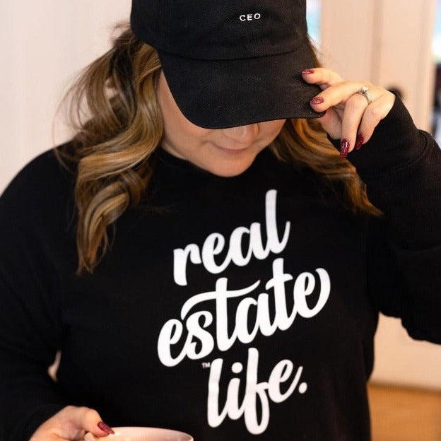 Black Crewneck - Real Estate Life.™ Script from All Things Real Estate Store