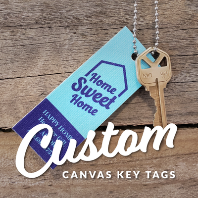 Custom Canvas Key Tags from All Things Real Estate Store