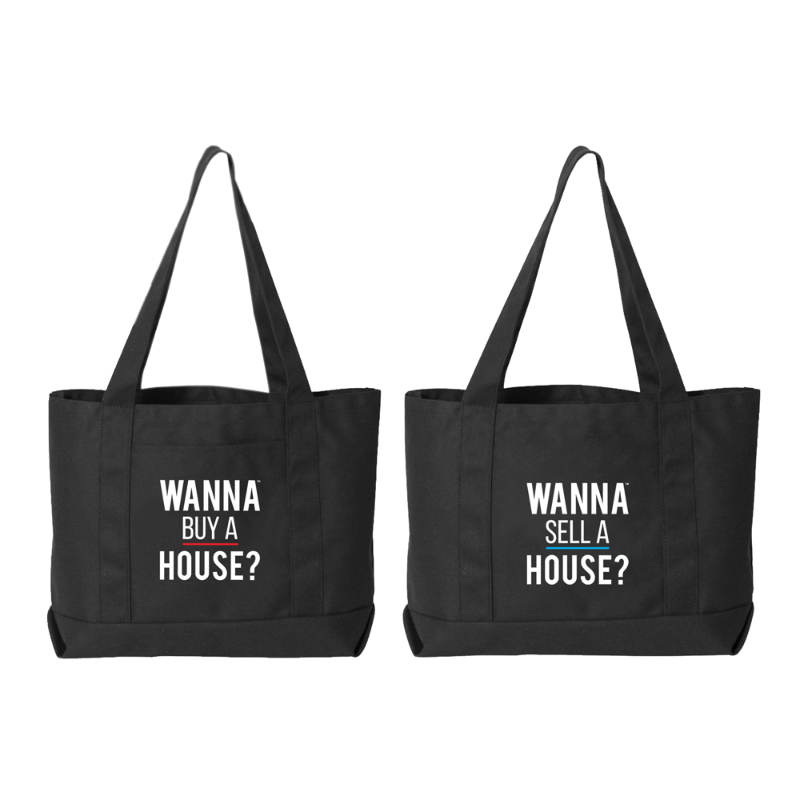Double Sided Tote - Wanna Buy a House?™ AND Wanna Sell a House?™ from All Things Real Estate Store