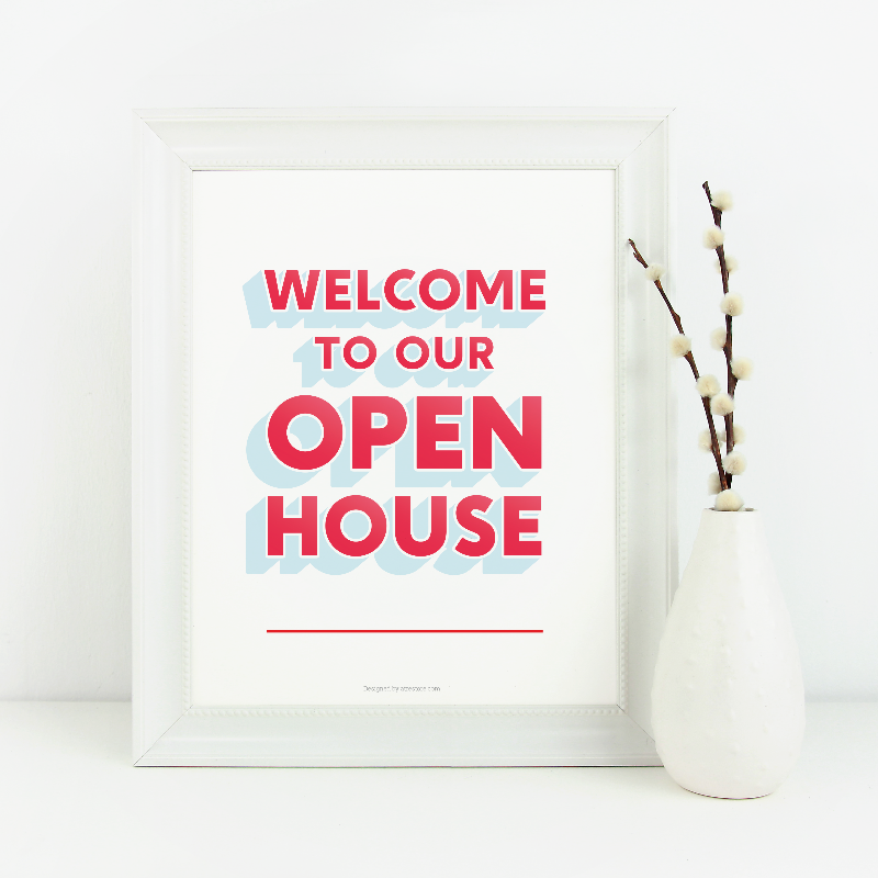 Open House Welcome Sign No.5 - Downloadable