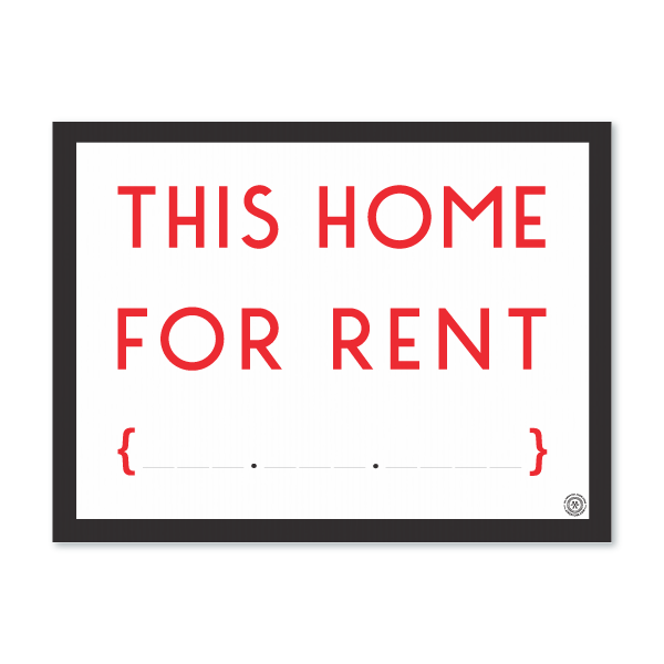 For Rent - Black Border- Yard Sign from All Things Real Estate Store