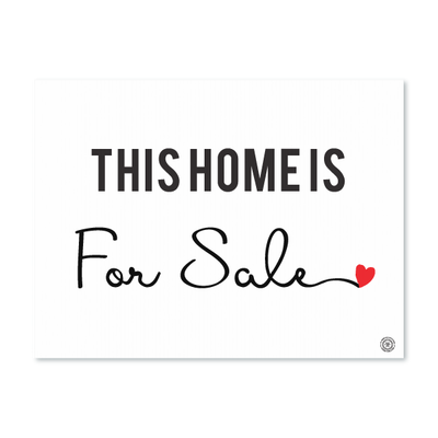 For Sale - Cursive with a heart - Yard Sign from All Things Real Estate Store