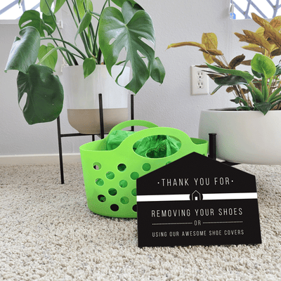 House Shape Shoe Sign - Thank You for removing Shoes from All Things Real Estate Store