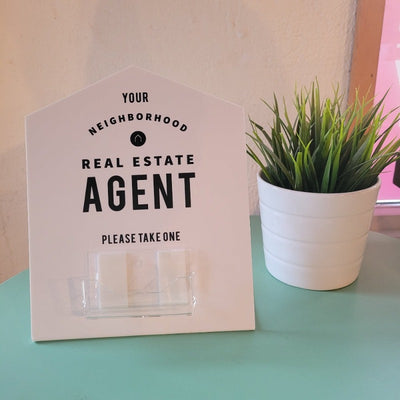Indoor Acrylic Business Card Holder for Signs from All Things Real Estate Store