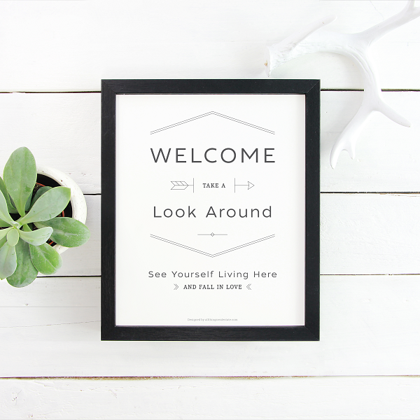 Listing Welcome Sign No.5 - Downloadable from All Things Real Estate Store