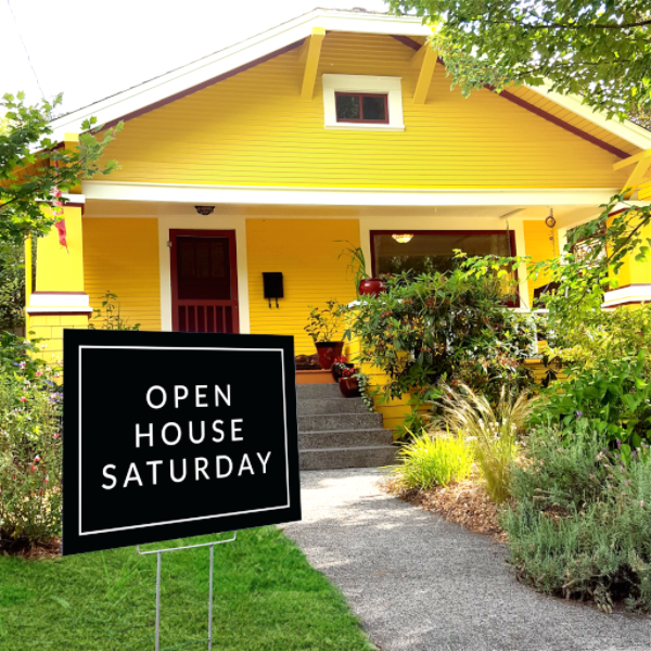 Open House Saturday - Minimal - Yard Sign from All Things Real Estate Store