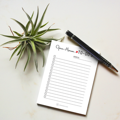 Open House To-Do's Notepad - Cursive with a Heart - Small from All Things Real Estate Store