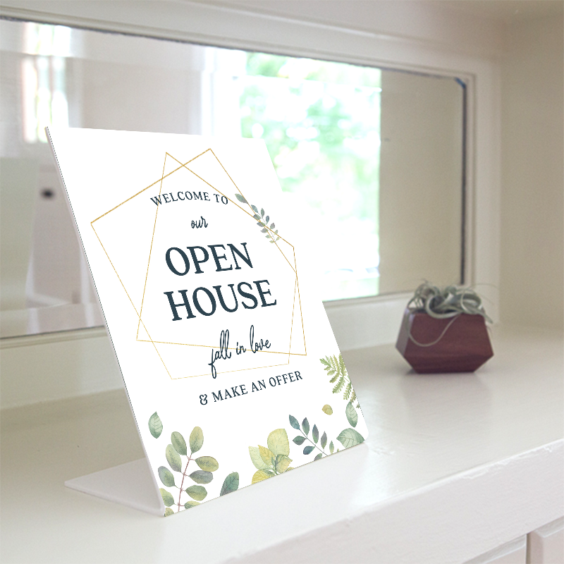 Open House Welcome Sign - Botanical No. 4 from All Things Real Estate Store