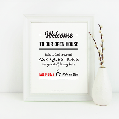Open House Welcome Sign No.19 - Downloadable from All Things Real Estate Store