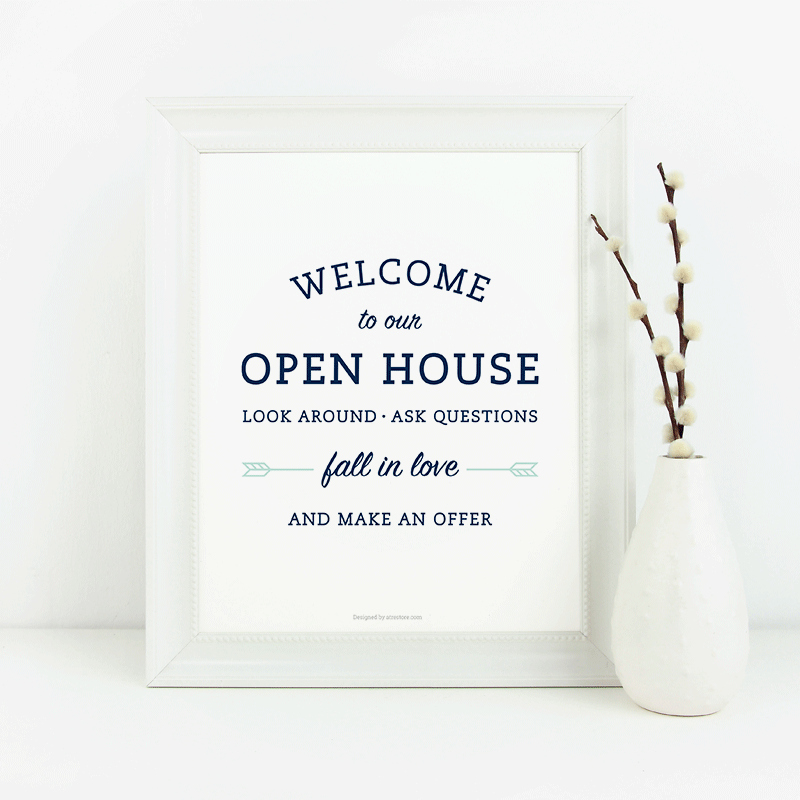 Open House Welcome Sign No.2 - Downloadable from All Things Real Estate Store
