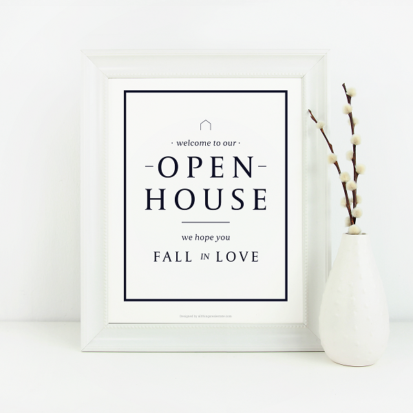 Open House Welcome Sign No.3 - Downloadable from All Things Real Estate Store