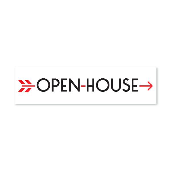 Open House - White w Red Arrow from All Things Real Estate Store