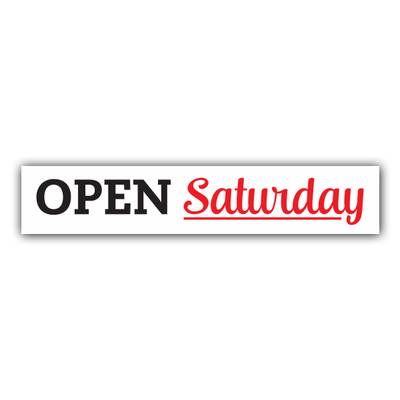 Open Saturday - Black & Red (sticker) from All Things Real Estate Store