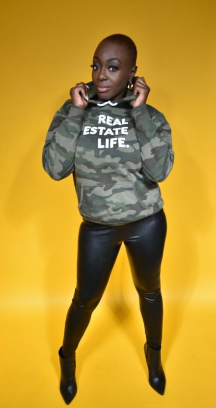 Real Estate Life.™ - Camo - Lightweight Unisex Hoodie from All Things Real Estate Store