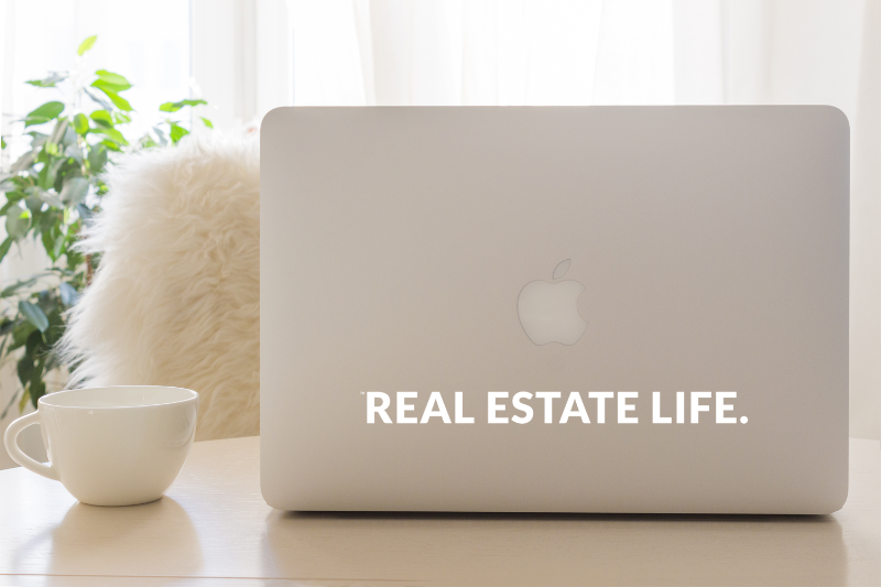 Real Estate Life.™ - White Vinyl Transfer Decal - 9" from All Things Real Estate Store