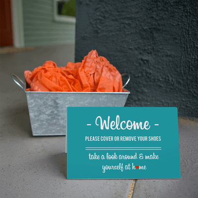 Shoe Sign - Welcome No. 2 - Turquoise from All Things Real Estate Store