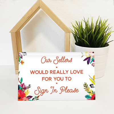 Sign in Sign - Floral from All Things Real Estate Store