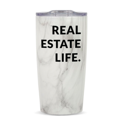 Travel Tumbler - Real Estate Life.™ (Marble) from All Things Real Estate Store