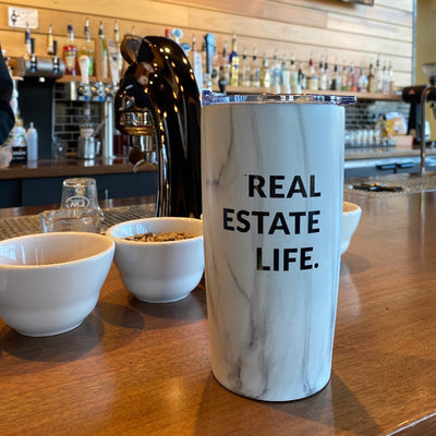 Travel Tumbler - Real Estate Life.™ (Marble) from All Things Real Estate Store