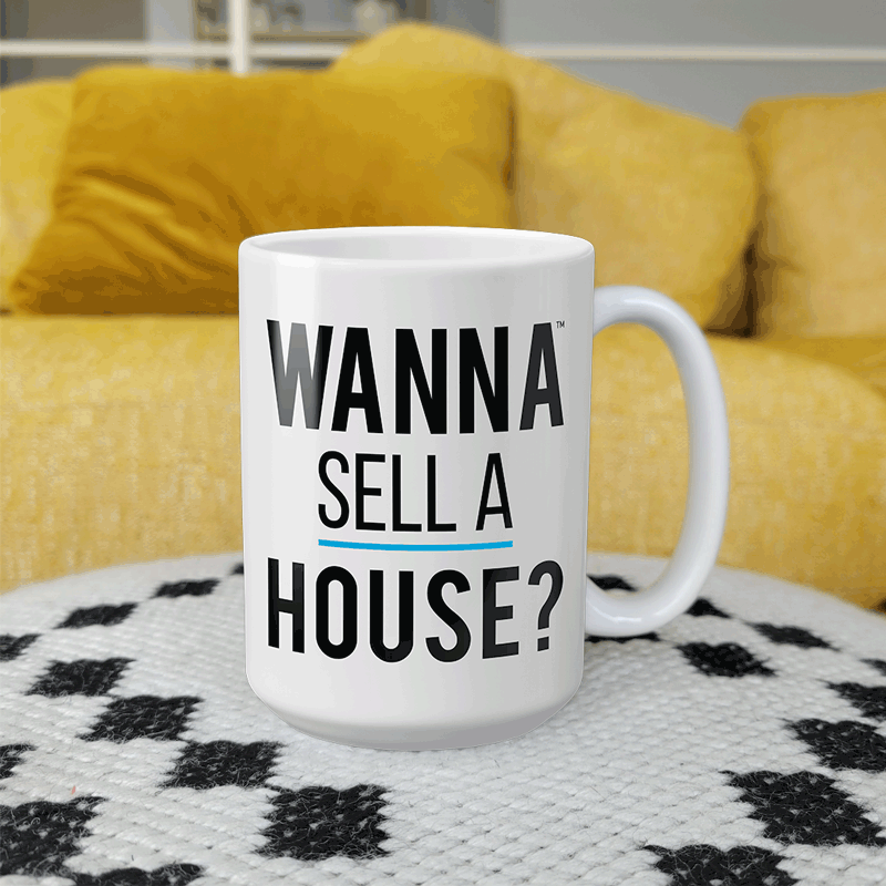 Wanna Sell a House? - White Mug from All Things Real Estate Store