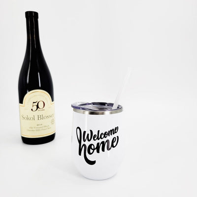 Wine Tumbler - Welcome Home - White from All Things Real Estate Store