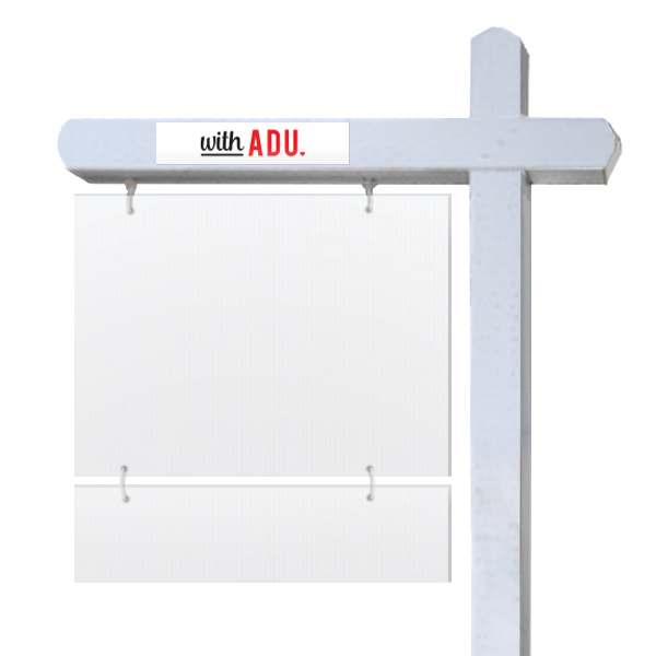 With ADU - Script and Bold (sticker) from All Things Real Estate Store