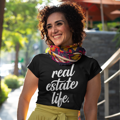 Women's Scoopneck - Real Estate Life.™ Script (Black) from All Things Real Estate Store