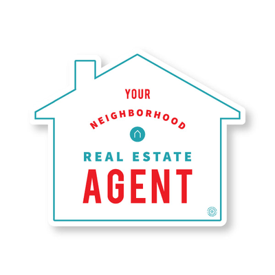 Your Neighborhood Agent - House Shape - Turquoise & Red from All Things Real Estate Store